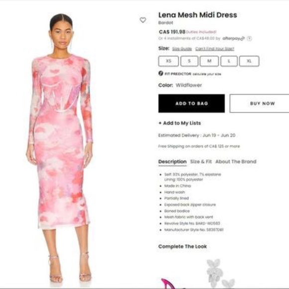 Bardot Lena Long Sleeve Mesh Midi Dress in Wildflower